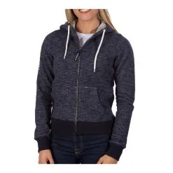 PODHIO FELPA AUTHENTIC 360 DONNA CON ZIP E CAPPUCCIO Blu Jaspè