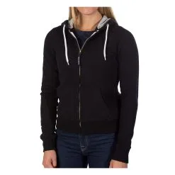 PODHIO FELPA AUTHENTIC 360 DONNA CON ZIP E CAPPUCCIO Nero