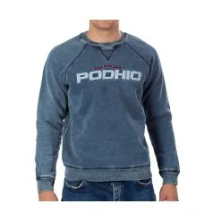 PODHIO FELPA UOMO AUTHENTIC 360 STONE WASHED GIROCOLLO Indigo