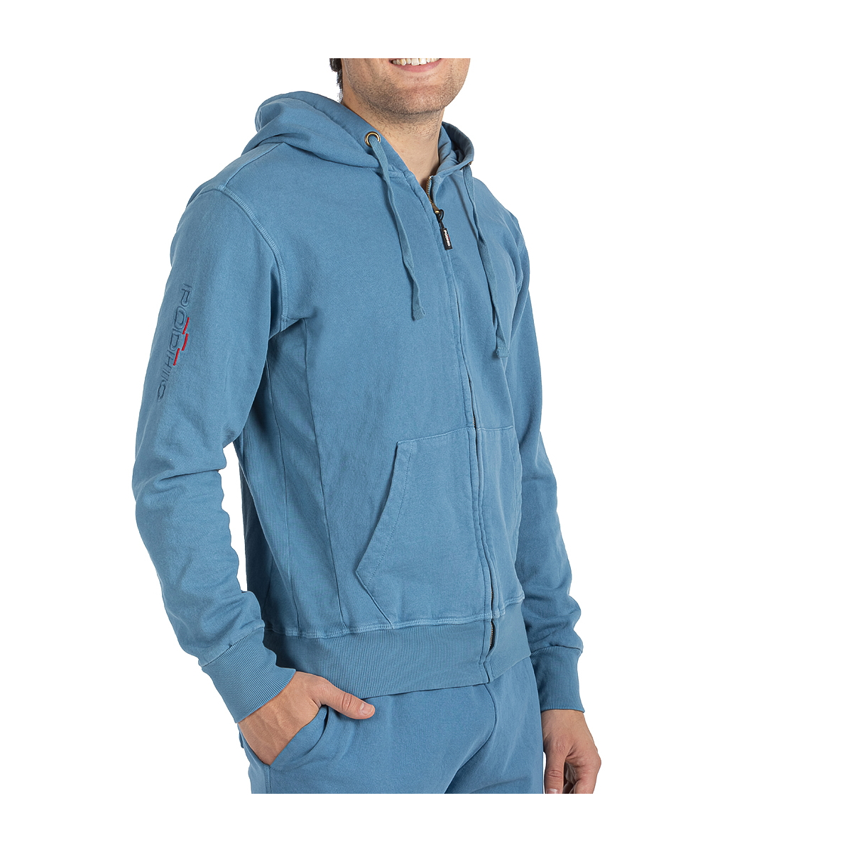 PODHIOFELPA FULL ZIP LIGHT 280 "TERRA" UOMO Blu Denim 1 PODHIOFELPA FULL ZIP LIGHT 280 "TERRA" UOMO Blu Denim