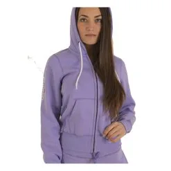 PODHIO FELPA AUTHENTIC 360 DONNA CON ZIP E CAPPUCCIO Lavanda