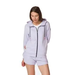 ROSSIGNOL Felpa Con Cappuccio E Zip Integrale Donna Logo Lavander Grey